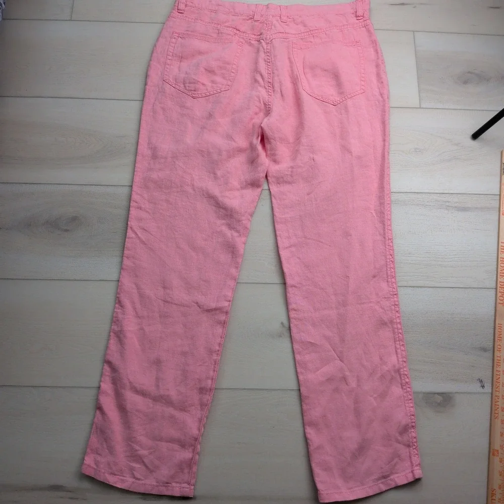 NEW The Territory Ahead 100% Linen Straight Leg Pants Mens 40x34 Pink T3020